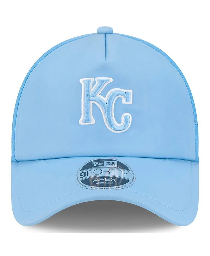 New Era Men's Light Blue Kansas City Royals 2026 Batting Practice Apex 9FORTY Adjustable Trucker Hat