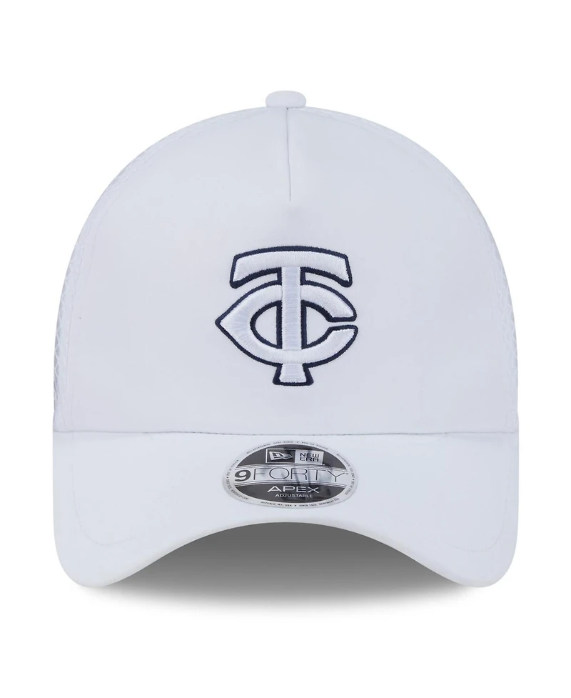 New Era Men's White Minnesota Twins 2026 Batting Practice Apex 9FORTY Adjustable Trucker Hat
