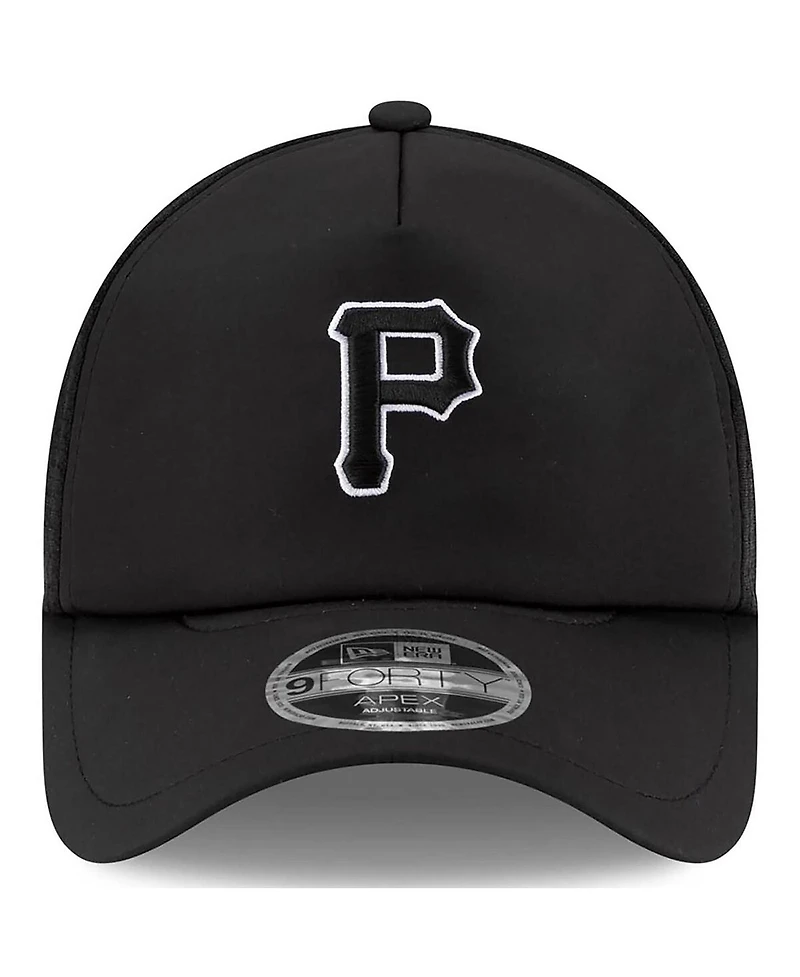 New Era Men's Black Pittsburgh Pirates 2026 Batting Practice Apex 9FORTY Adjustable Trucker Hat