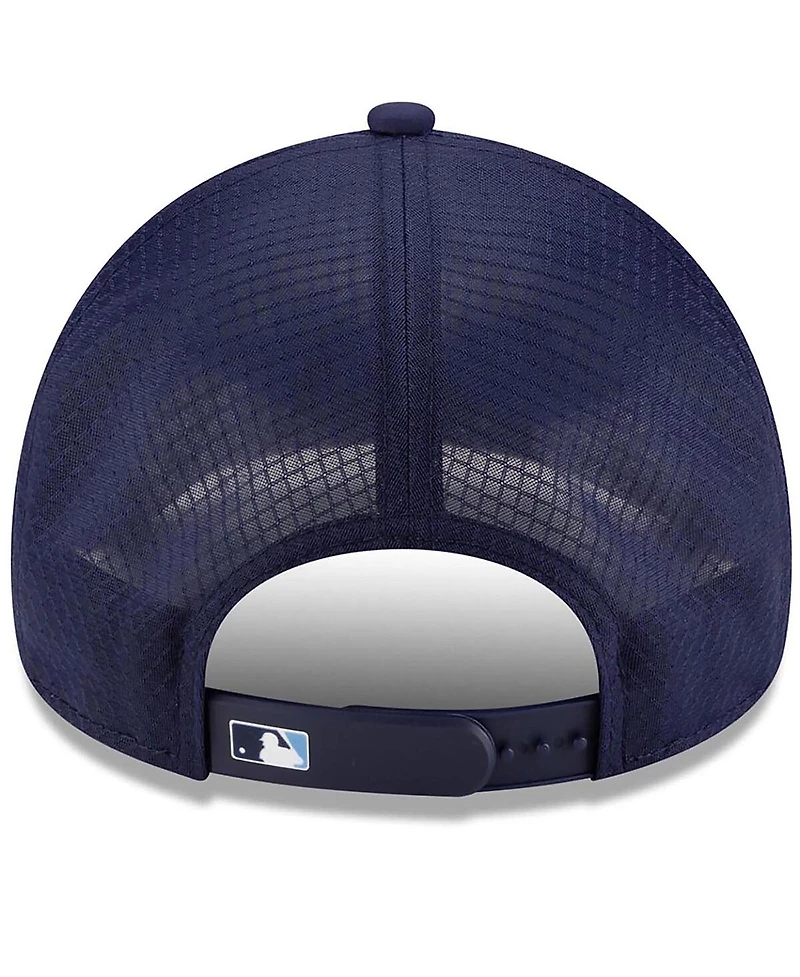 New Era Men's Navy Tampa Bay Rays 2026 Batting Practice Apex 9FORTY Adjustable Trucker Hat