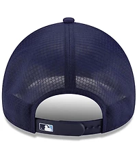 New Era Men's Navy Tampa Bay Rays 2026 Batting Practice Apex 9FORTY Adjustable Trucker Hat