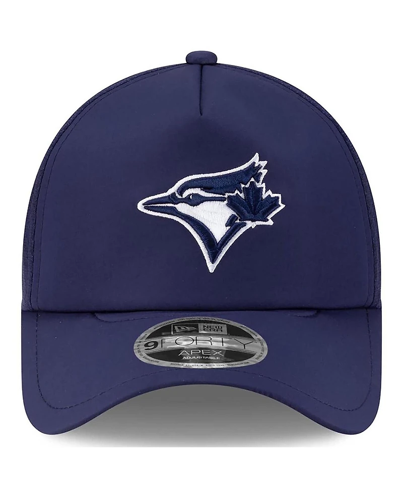 New Era Men's Navy Toronto Blue Jays 2026 Batting Practice Apex 9FORTY Adjustable Trucker Hat