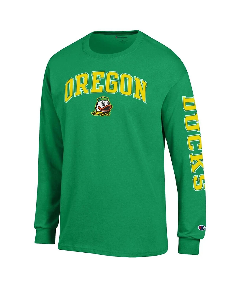 Champion Men's Green Oregon Ducks Arch Over Logo 2-Hit Long Sleeve T-Shirt