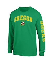 Champion Men's Green Oregon Ducks Arch Over Logo 2-Hit Long Sleeve T-Shirt