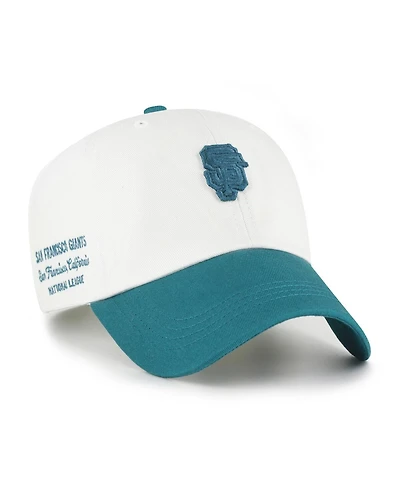 '47 Brand Men's White/Teal San Francisco Giants Contemporary Tonal Clean Up Adjustable Hat