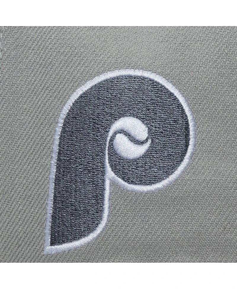 Mitchell & Ness Men's Gray Philadelphia Phillies Cooperstown Thunderstorm Head Coach Pro-Crown Adjustable Hat