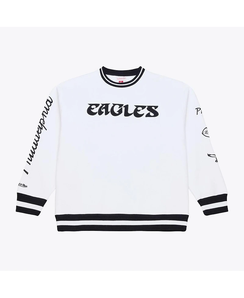 Mitchell & Ness Men's White Philadelphia Eagles Arctic Fleece Sweatshirt