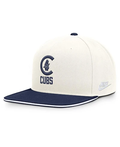 Nike Men's Cream/Navy Chicago Cubs Cooperstown Pro Dri-fit Snapback Hat