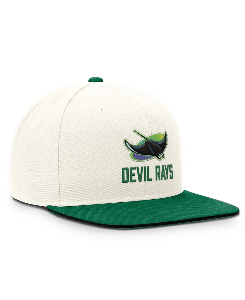 Nike Men's Cream/Green Tampa Bay Rays Cooperstown Pro Dri-fit Snapback Hat