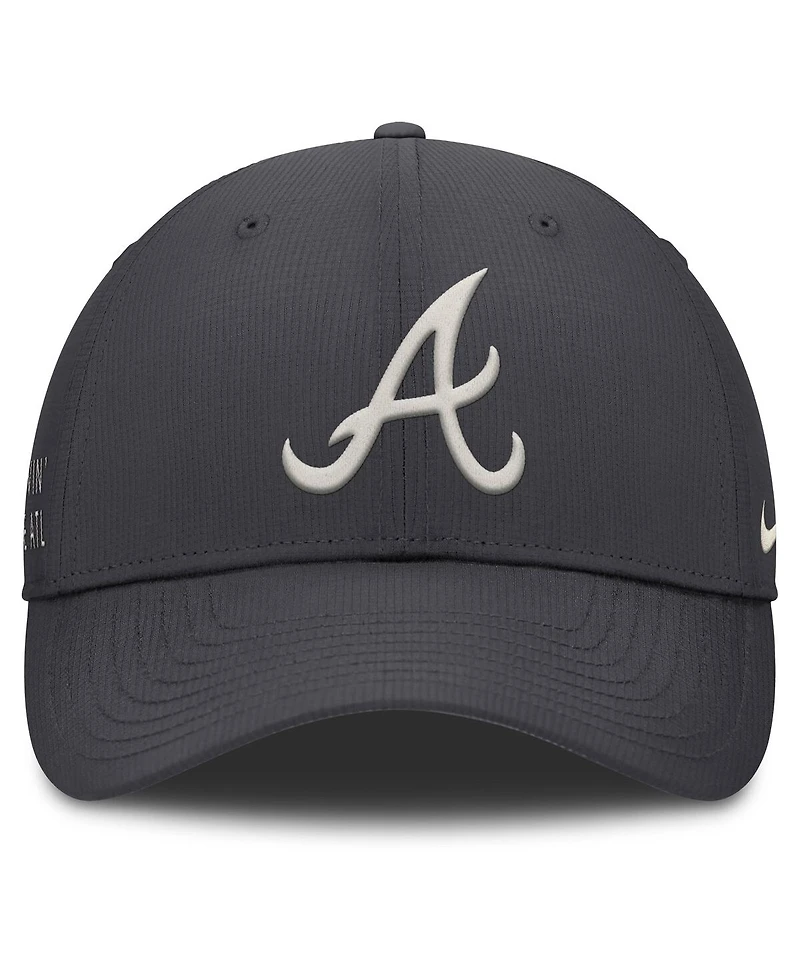 Nike Men's Anthracite Atlanta Braves Club Dri-fit Adjustable Hat
