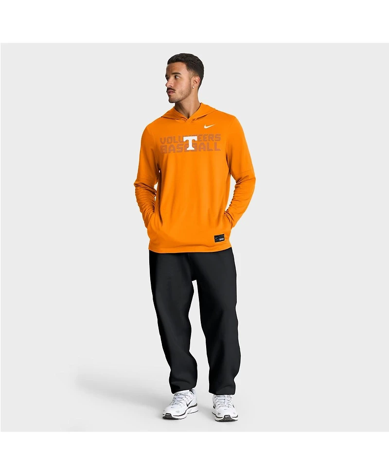 Nike Men's Tennessee Orange Volunteers Dugout Dri-fit Long Sleeve Hooded T-Shirt