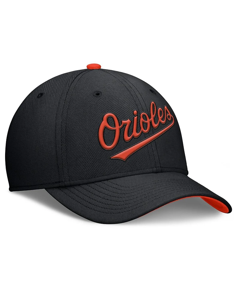 Nike Men's Black Baltimore Orioles Primetime Rise Dri-fit Flex Hat