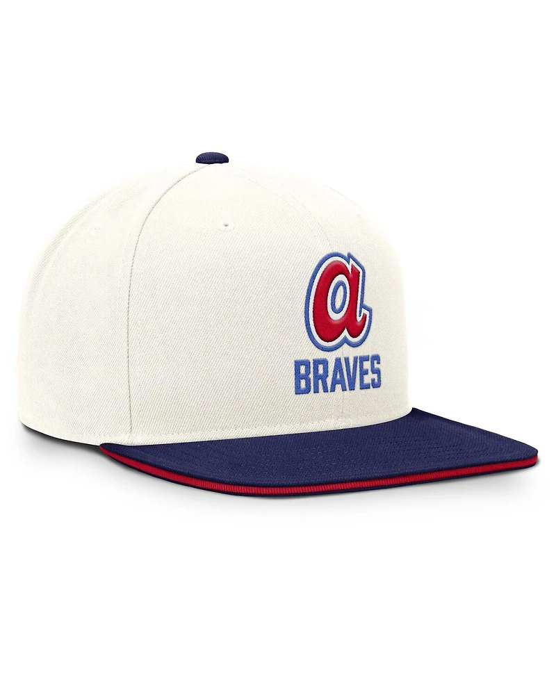 Nike Men's Cream/Royal Atlanta Braves Cooperstown Pro Dri-fit Snapback Hat