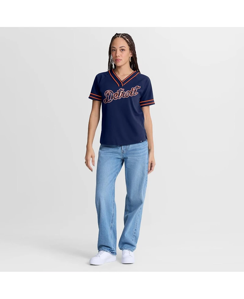 Fanatics Women's Navy Detroit Tigers Diva Race Ahead Raglan V-Neck T-Shirt