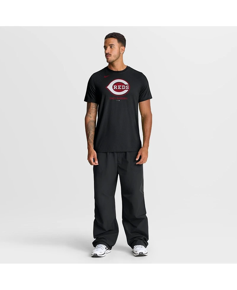 Nike Men's Black Cincinnati Reds Tri-Blend Logo T-Shirt