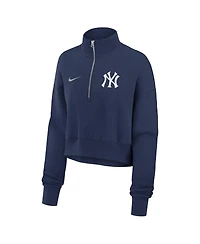 Nike Women's Navy New York Yankees Primetime Phoenix Fleece Half-Zip Sweatshirt