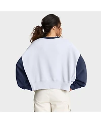 Nike Women's White/Navy Boston Red Sox Oversized High Hip Fleece Sweatshirt