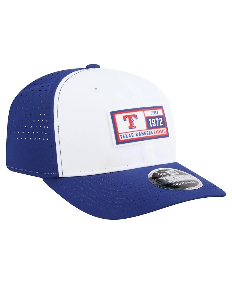 New Era Men's White/Royal Texas Rangers Established Patch 9SEVENTY Adjustable Hat
