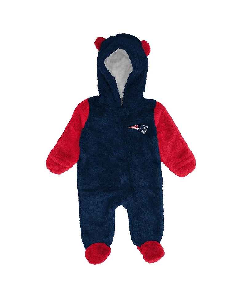Outerstuff Baby Boys and Girls Navy New England Patriots Stay Napping Fleece Bunting Full-Zip Sleeper