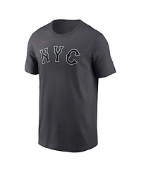 Nike Men's Francisco Lindor Anthracite New York Mets City Connect Name Number T-Shirt