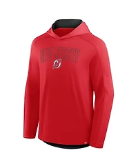 Fanatics Men's Red New Jersey Devils Penalty Shot Long Sleeve Hoodie T-Shirt