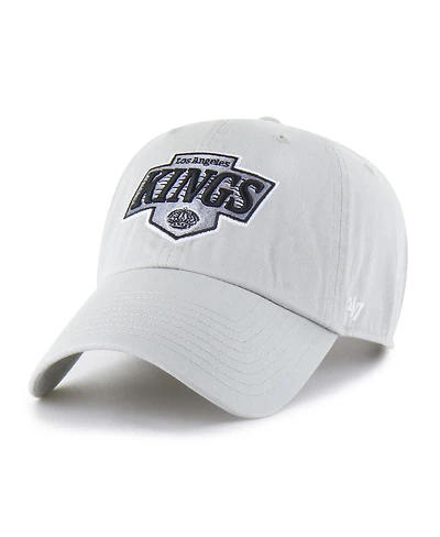 '47 Brand Men's Gray Los Angeles Kings Core Logo Clean Up Adjustable Hat