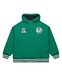 Mitchell & Ness Men's Green Boston Celtics Throw It Back Quilted Fleece Quarter-Zip Hoodie