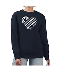 G-iii 4Her by Carl Banks Women's Navy New York Yankees Heart Logo Fleece Pullover Sweatshirt