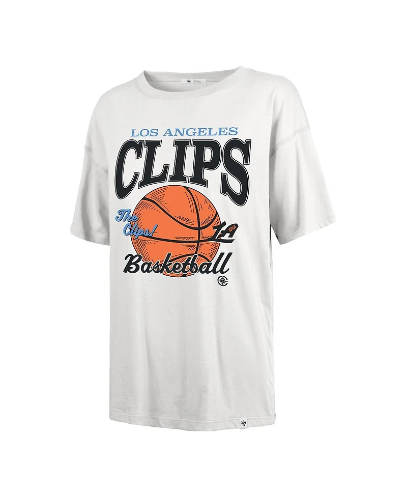 '47 Brand Women's White La Clippers City Edition Down Court Sadie T-Shirt