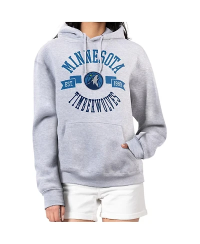 G-iii 4Her by Carl Banks Women's Heather Gray Minnesota Timberwolves City Pullover Hoodie