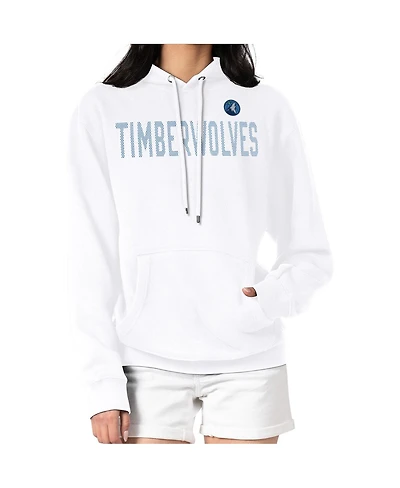 G-iii 4Her by Carl Banks Women's White Minnesota Timberwolves Dot Print Pullover Hoodie