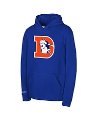 Mitchell & Ness Big Boys and Girls Royal Denver Broncos Retro Logo Hoodie