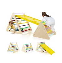 Hongge 3 Piece Toddler Triangle Set Montessori with 2 Climbing Triangles and 1 Ramp