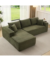 gaomon 108-Inch Cloud Sectional Couch with L-Shape Chaise- Modern Plush Corduroy Sofa for Living Room