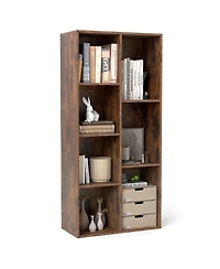 Slickblue 7-Compartment Bookshelf Vertical or Horizontal Storage