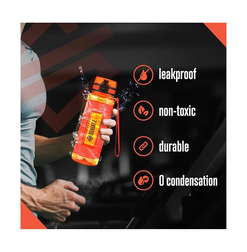 Squatz 1100ml Sports Water Bottle with Fruit Infuser Strainer