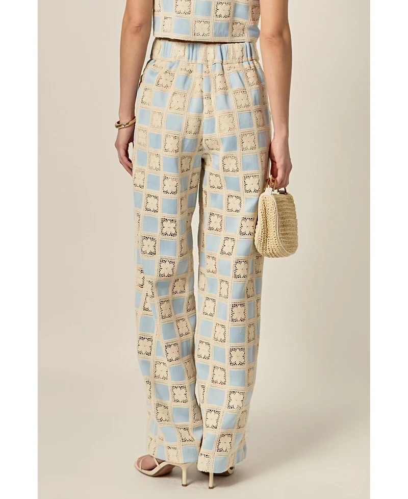 English Factory Women's Crochet Long Pants