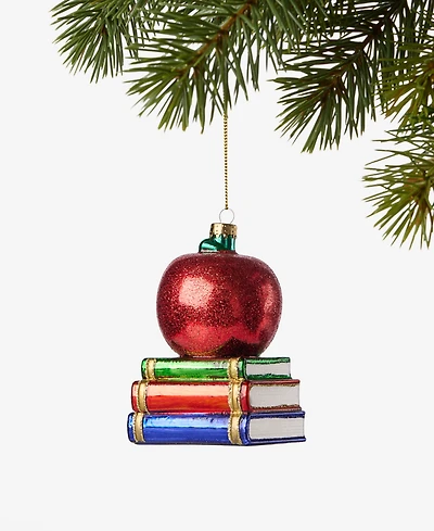 Holiday Lane Eclectic Charms Book and Apple Ornament, Macy's Exclusive