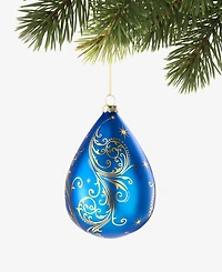 Holiday Lane Celestial Gems Oval Shape Ball With Streak Design Ornament, Macy's Exclusive