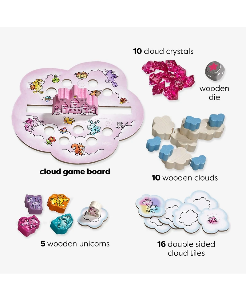 Haba Unicorn Glitterluck Cloud Stacking - Cooperative Kids Board Game