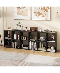 Slickblue 6-Cube Bookcase with Guardrail for Living Room & Bedroom