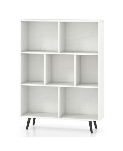 Slickblue 7-Cube Organizer Bookcase with Sturdy Metal Legs