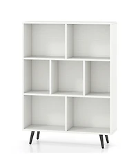 Slickblue 7-Cube Organizer Bookcase with Sturdy Metal Legs