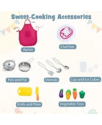 Hongge Kids Corner Pretend Kitchen Playset with Separated Washing Basin