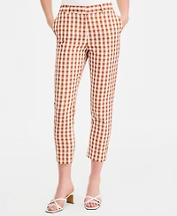 Tahari Asl Petite Gingham Mid-Rise Capri Pants