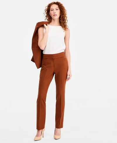 Tahari Asl Petite Mid-Rise Bell Bottom Pants