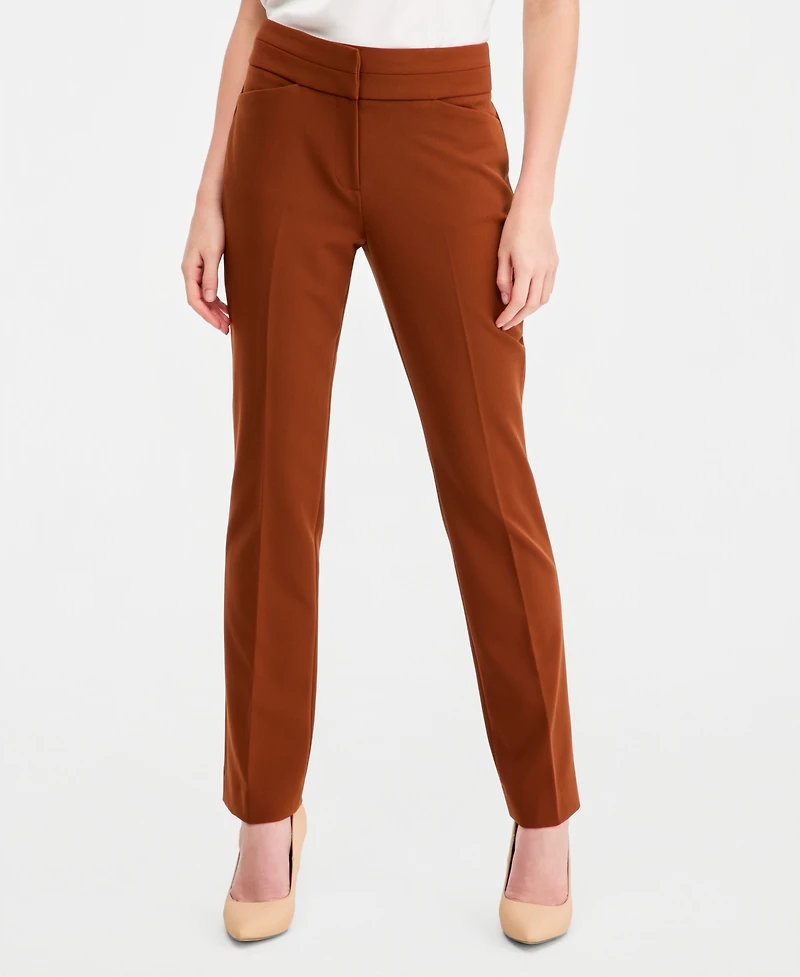 Tahari Asl Petite Mid-Rise Bell Bottom Pants