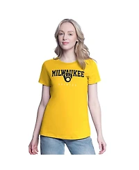 G-iii 4Her by Carl Banks Women's Navy/Gold Milwaukee Brewers Two T-Shirt Combo Pack