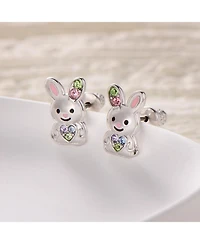 Chanteur Girls Kids Bunny Hypoallergenic Earrings for Girls with Surgical Titanium Screwbacks
