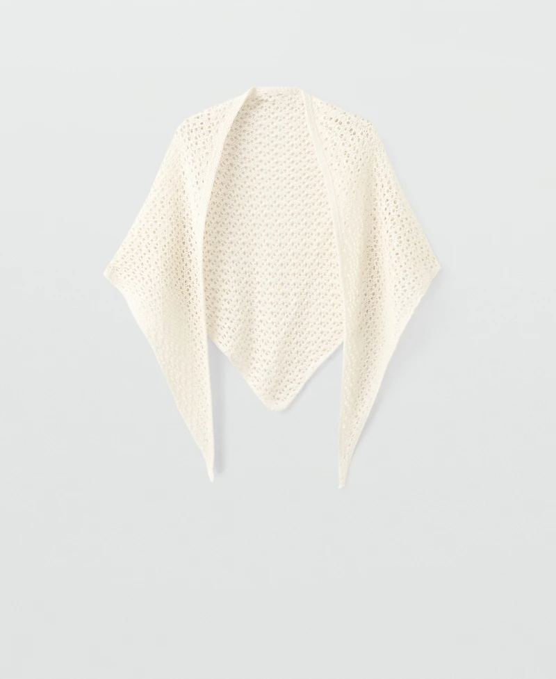 Mango Women's Open-Worked Knit Shawl